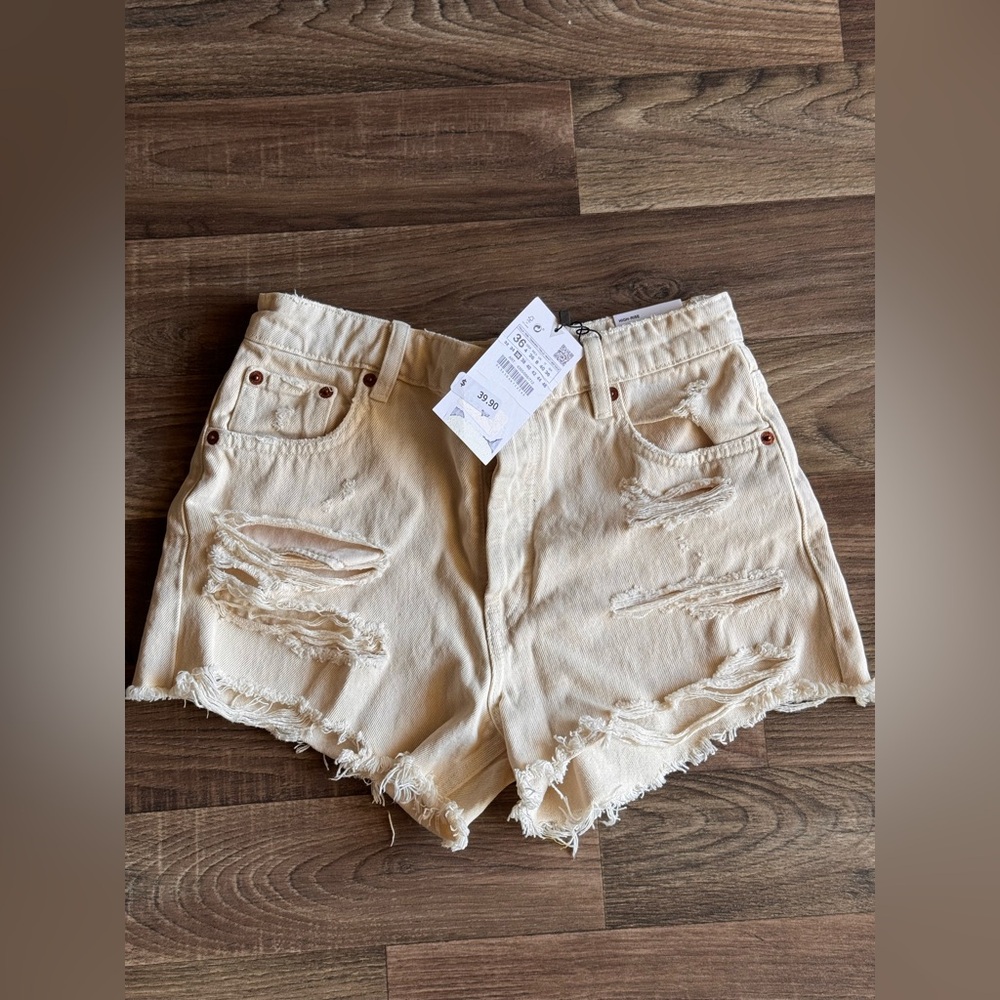 Zara High Waist Denim Shorts